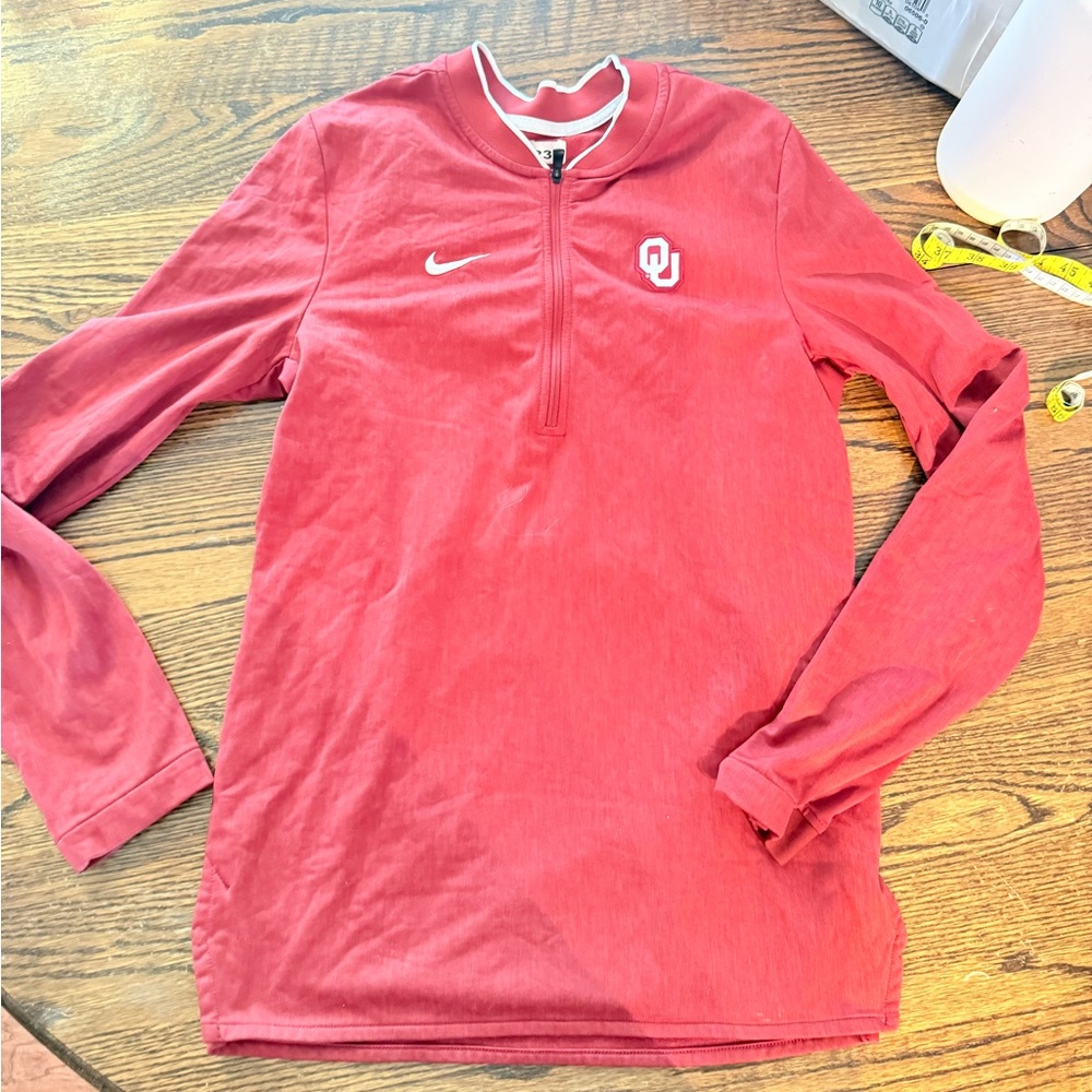 Oklahoma Team Issued Fleece Lined Dri Fit Quarter Zip